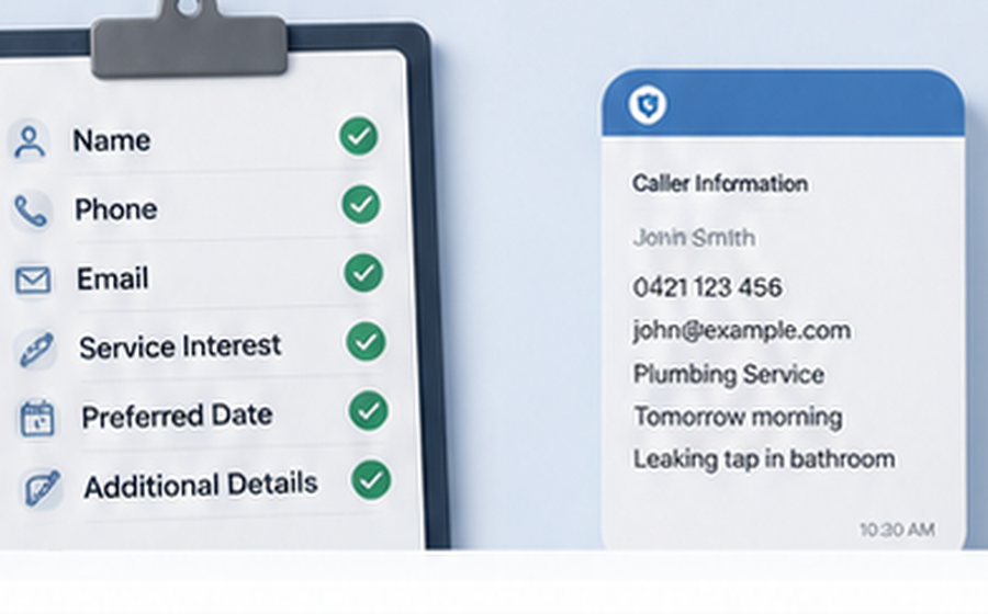 Structured caller information fields collected by Answer Hero