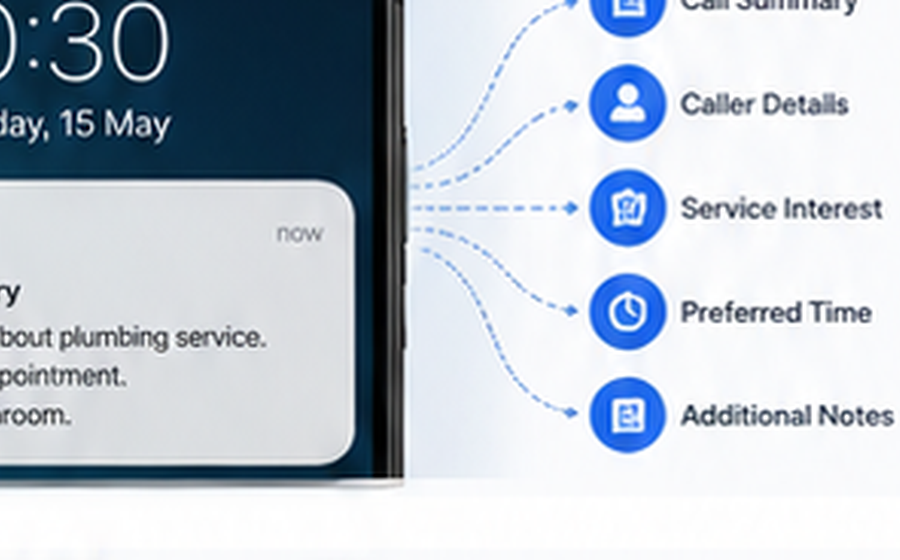 Complete Answer Hero message package with call summary, caller details, transcript, and audio